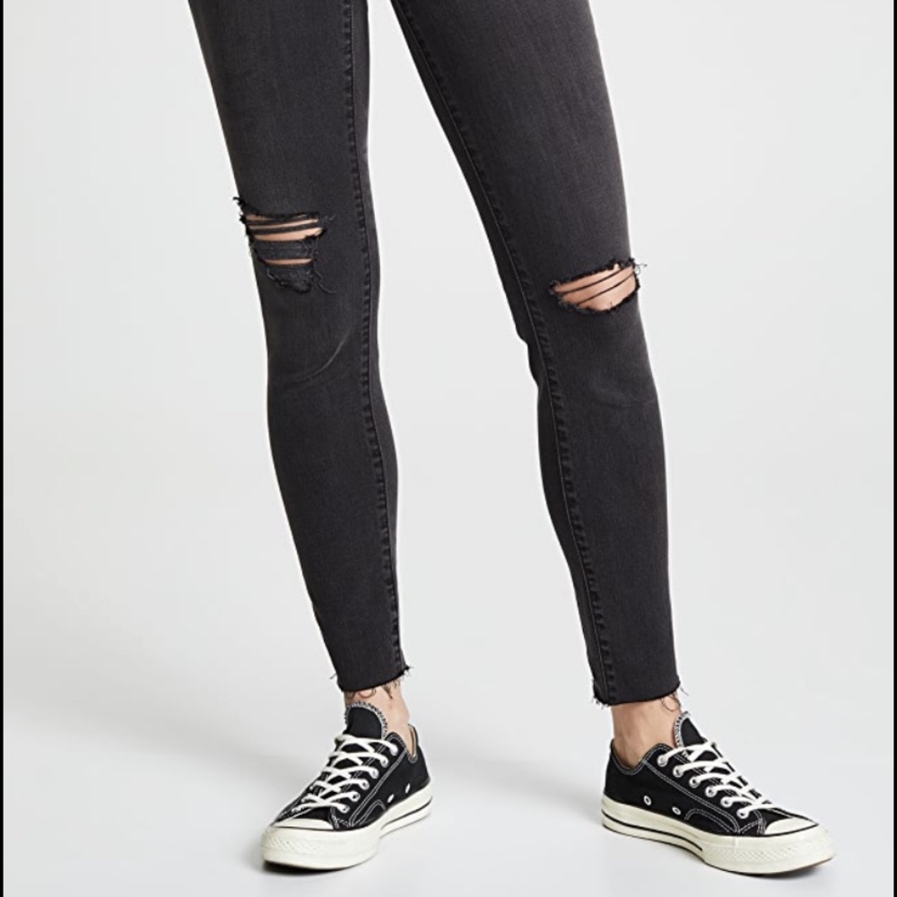 Madewell 9” Rise Black Raw Hem Jeans - Picture 10 of 13